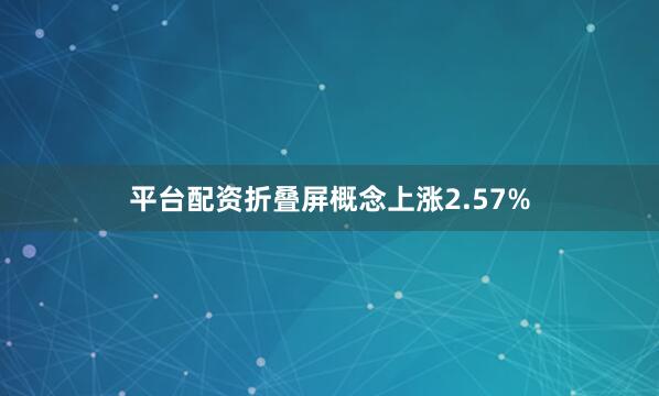 平台配资折叠屏概念上涨2.57%